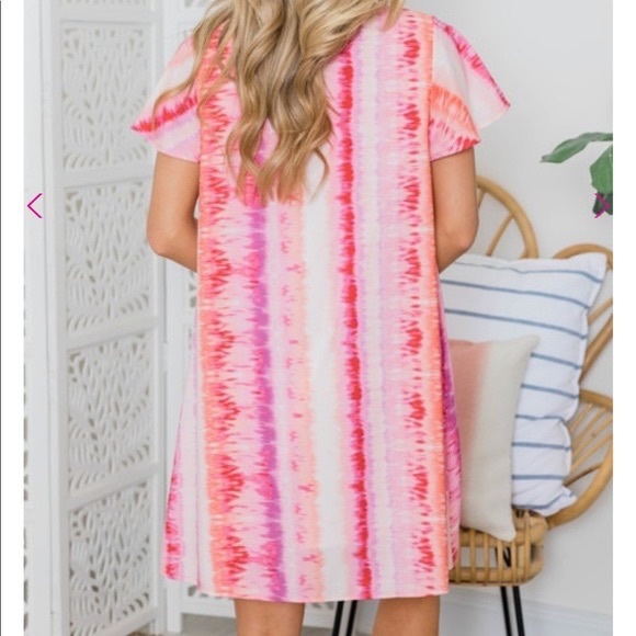 NWOT Pink Lily Shirt Dress - Picture 2 of 6